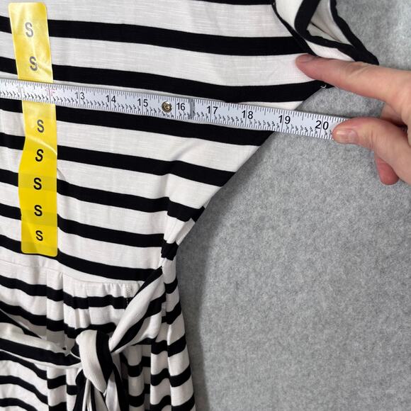 Chaps Dress Small Black Knee T Shirt Tie Belt Wrap Stretch Basic Comfort Casual - Picture 8 of 16